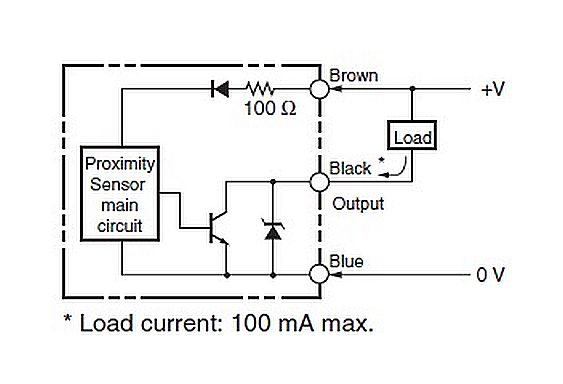 Afstand detectie sensor inductief 5mm NPN 6-36VDC TL-W5MC1 pinout